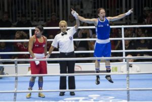 When the winner of the 51kg Women's Elite GOLD medalist was announced - Mandy Bujold 
