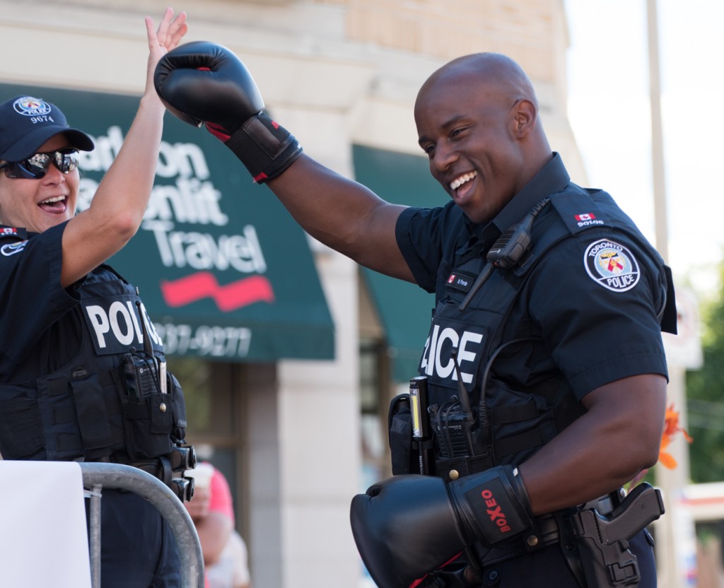 The new 400 Punch Challenge record was set on Sunday at the Taste of the Kingsway. Toronto Police Officer Nelly Forde smashed the old record and setting the bar high at 572!! Photo Credit: Rebecca Freeman