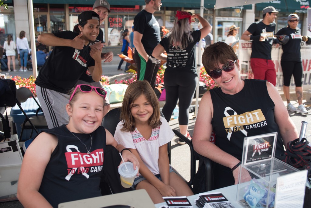 Left to Right: Megan, Eden and Betty Ann work to spread the word about Fight To End Cancer Photo Credit: Rebecca Freeman