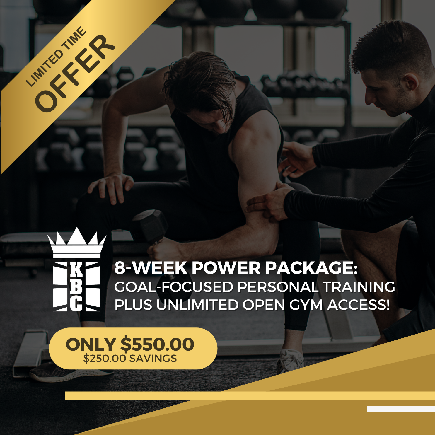 [LIMITED TIME OFFER] 8-Week Power Package: Goal-Focused Personal Training + Unlimited Open Gym Access!